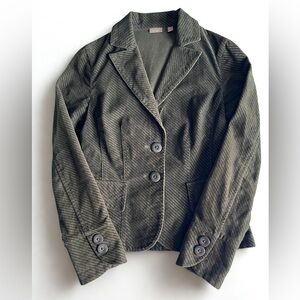 Halogen Retro Dark Olive Corduroy Blazer - XS